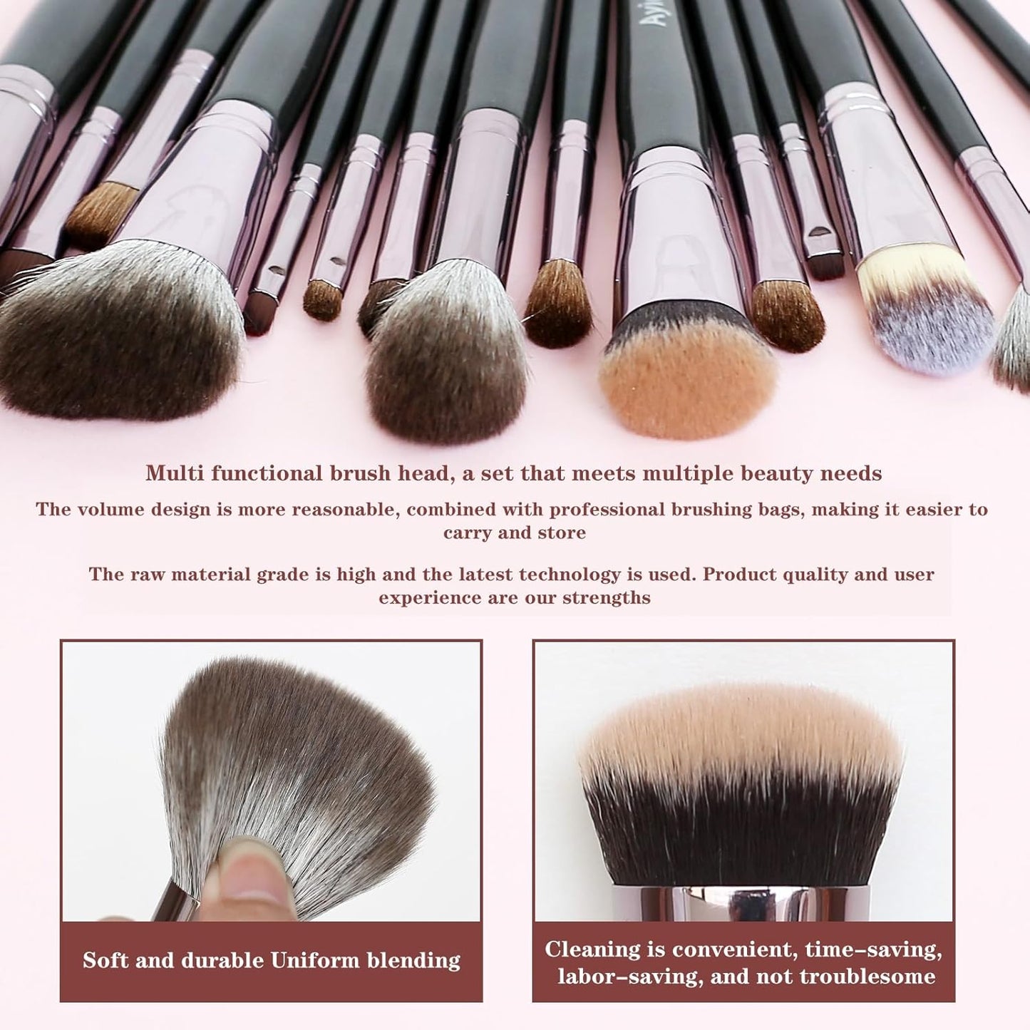 Brush Make up 15Pcs Makeup Brushes Make up Brushes Set Livid for Makeup Professional Makeup Brush Kabuki Foundation Blending Brush Eyeshadows Make up Brush Set Gift for Women