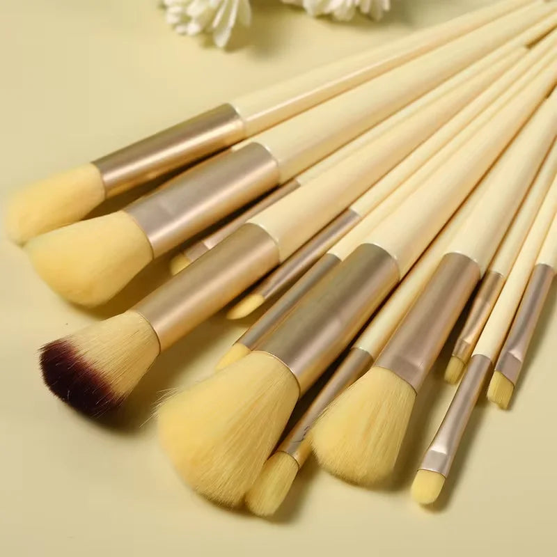 13-Piece Professional Colorful Makeup Brush Set for Eyeshadow, Foundation, and Blush - Soft Beauty Toolkit for Women