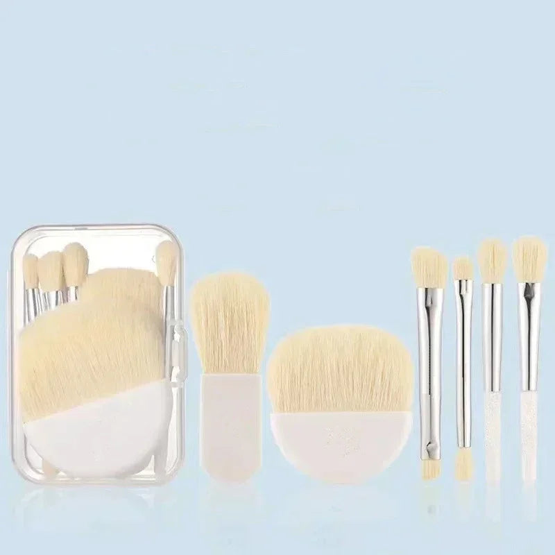 6-Piece Professional Mini Makeup Brush Set for Foundation, Concealers, Eyeshadows, and Blush - Portable Beauty Tools