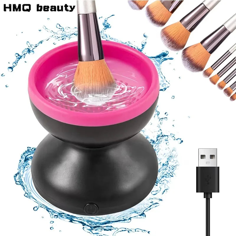 Portable Electric Makeup Brush Cleaner and Dryer with Silicone Technology