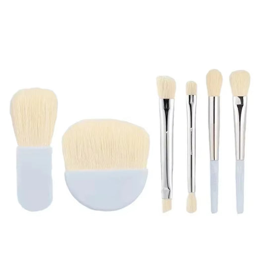 6-Piece Professional Mini Makeup Brush Set for Foundation, Concealers, Eyeshadows, and Blush - Portable Beauty Tools